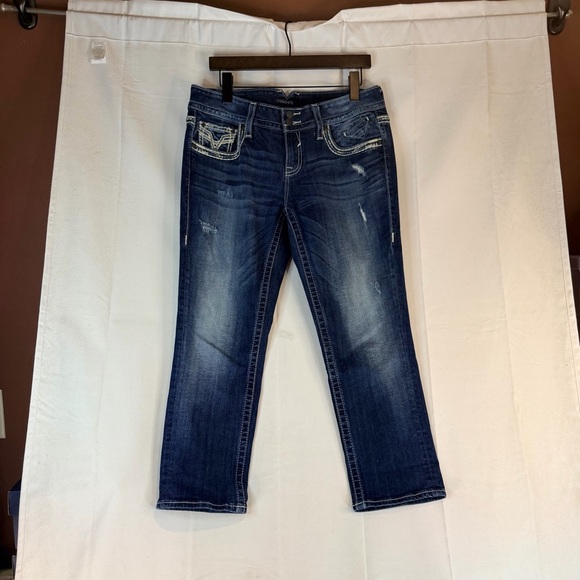 VIGOSS Women’s Size 9/10 Denim Jeans The Dublin Capri Fit Style Stretch - Picture 2 of 15
